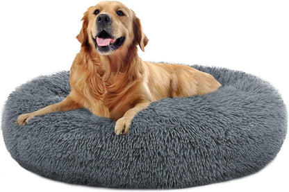 Round Plushy Cuddler Bed For Pets 