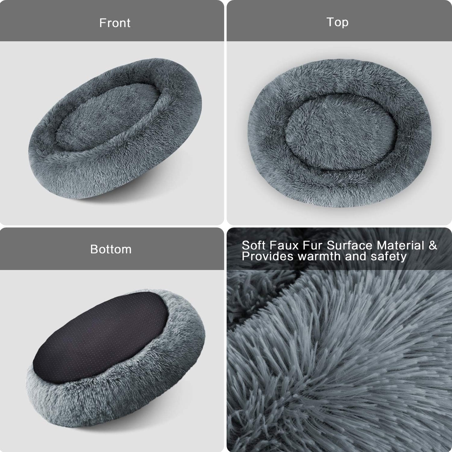 Round Plushy Cuddler Bed For Pets 