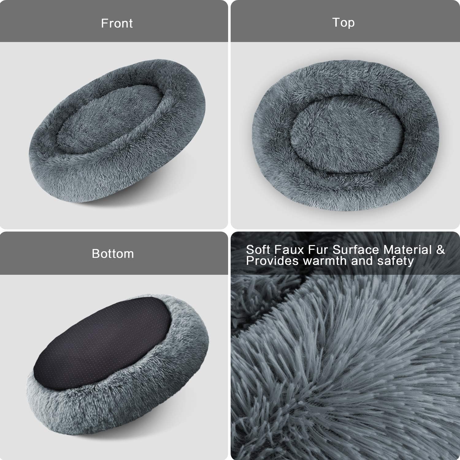Round Plushy Cuddler Bed For Pets 