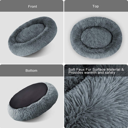 Round Plushy Cuddler Bed For Pets 