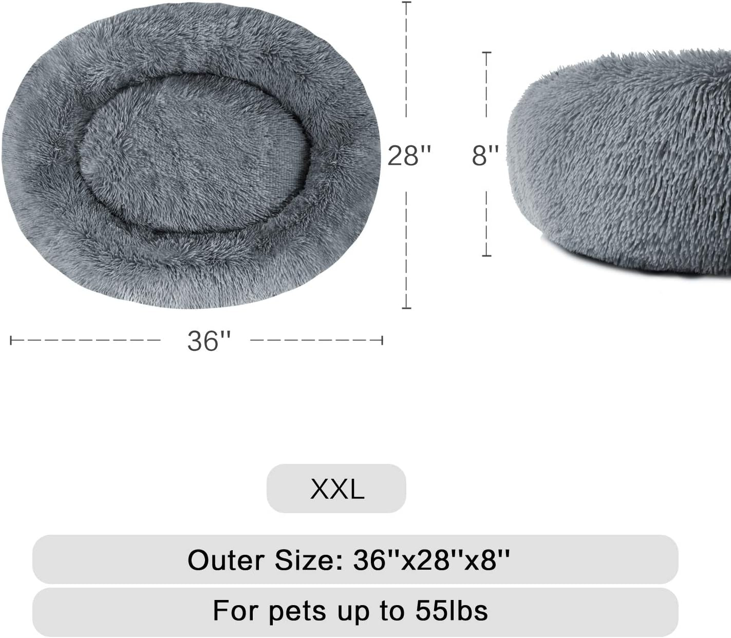 Round Plushy Cuddler Bed For Pets 