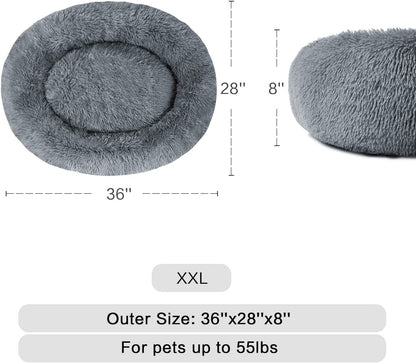 Round Plushy Cuddler Bed For Pets 